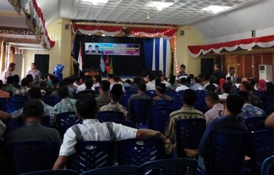 Suasana dalam acara Pengukuhan dan Pelantikan Tim Pemenangan AJB-Zulhelmi